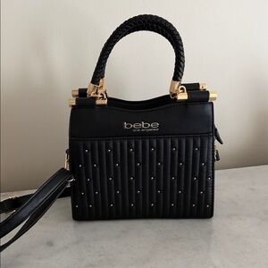 Bebe Aliah stud micro shopper crossbody bag
